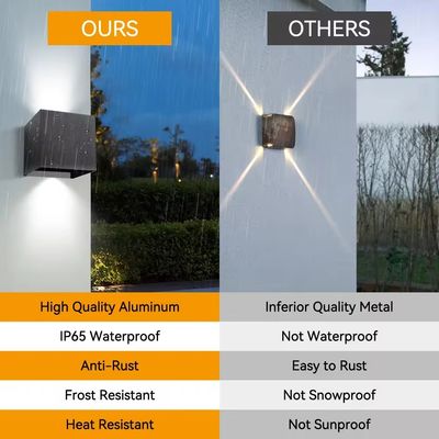 Solution d'éclairage extérieur résidentiel Lampes murales en aluminium avec alimentation solaire