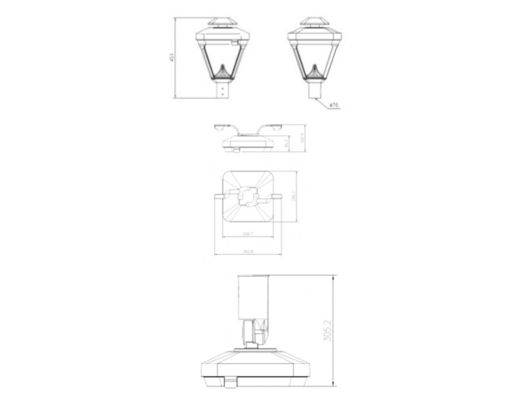 Aluminium extérieur IP65 étanche 40w 60w 80w 100w 120w lumière de jardin LED pour l'éclairage du parc