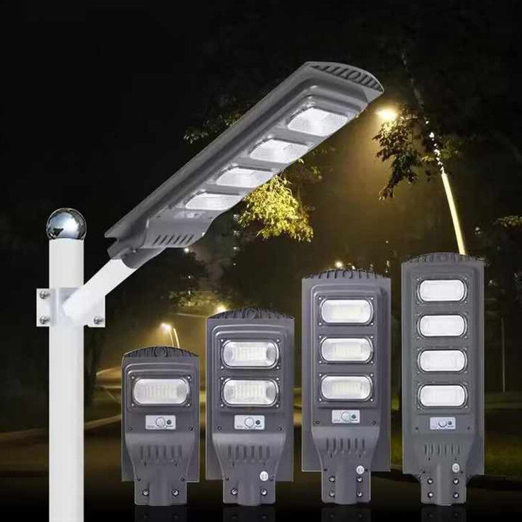 IP65 Lumière solaire étanche à l'eau extérieure 30W 60W 90W 120W 150W Lumière de rue LED intégrée